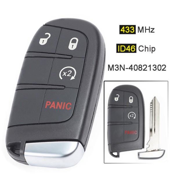 3Plus1 Start BT 433MHz ID46 Chip M3N-40821302 Blade Y159 (No logo/Chrysler logo/Dodge logo/Jeep logo)