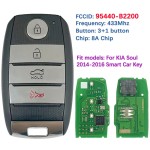 Kia Soul 2014-2016 4 button Keyless Go 8A Chip 433Mhz FCC CQOFN00100 95440-B2200(No logo/With logo)