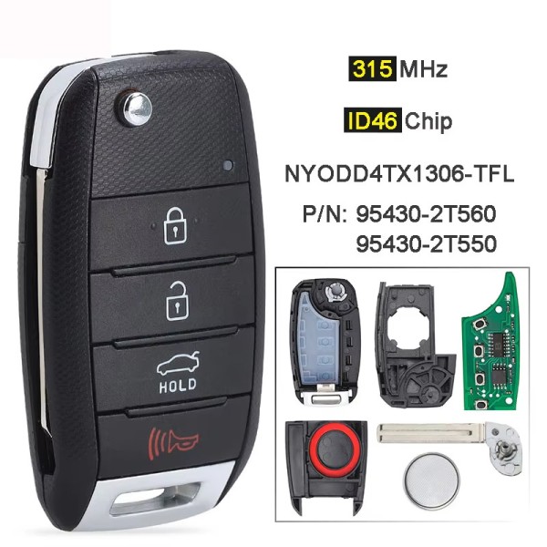 Kia Optima Soul Sportage 315MHz ID46 Chip NYODD4TX1306-TFL 95430-2T560 95430-2T550(No logo/With logo)