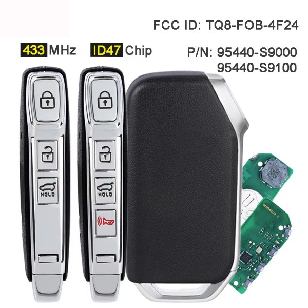 Kia Telluride 2020-2022 3/4 Buttosn 433MHz ID47 Chip FCC ID: TQ8-FOB-4F24(No logo/With logo)