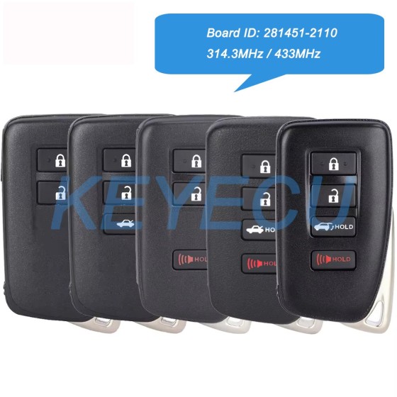 Lexus 2/2+1/3/3+1 Buttons HYQ14FBA 2110 314.3Mhz (No logo/With logo)