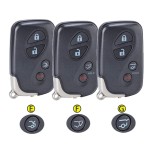 Lexus 2/3 Buttons B blade smart key shell(No logo/With logo)