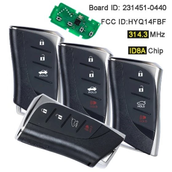 3/3+1 Buttons Smart Card 314.3MHz HYQ14FBF Board: 231451-3410(No logo/With logo)
