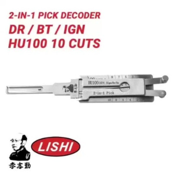Original Lishi HU100 10 Cuts for GM 2-in-1 Pick Decoder Ignition Door Trunk