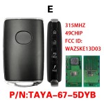 Aftermarket Smart Car Key For Mazda CX-5 2020-2021 Remote Control PN TAYA-67-5DYB FCCID WAZSKE13D03 315MHZ 49 Chip