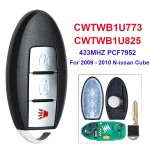 Nissan Cube / Armada / 3-Button Smart Key / PN: 285E3-1LK0D / CWTWB1U773 / CWTWB1U825(No logo/With logo)