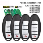 Nissan 2+1/3+1/4+1 Buttons FCC ID: KR5S180144106 433MHz 4A Chip P/N: S180144105 (No logo/With logo)