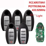 Nissan 2/2+1/3/3+1/4+1 Buttons FCC:KR5TXN1 PCF7953/4A Chip 433.92MHz Keyless Go S180144500(No logo/With logo)
