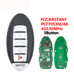 Nissan 2/2+1/3/3+1/4+1 Buttons FCC:KR5TXN1 PCF7953/4A Chip 433.92MHz Keyless Go S180144500(No logo/With logo)