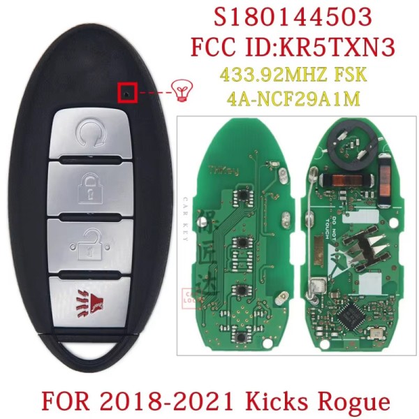 Nissan KR5TXN3 S180144503 4A Chip 433 FSK(No logo/With logo)