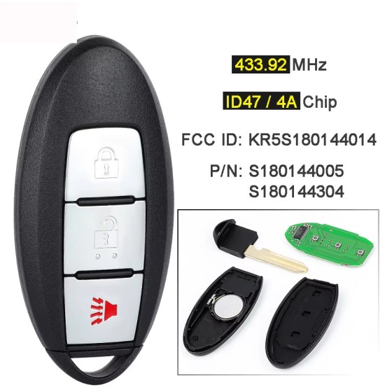 Nissan 2+1 Buttons 433.92MHz PCF7945 Chip S180144304/005(No logo/With logo)