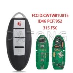 Nisan Sunny Teana Sylphy Sentra Versa FCCID CWTWB1U815 ID46 PCF7952 315MHz Keyless Card(With logo)