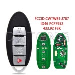 Nisan Armada Infiniti Sentra M35 Hybrid Q70 M37 ID46 434MHz CWTWB1U787 Promixity Card(With logo)