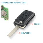 Peugeot 3BTN Sedan 434Mhz ID46 PCF7941 Remote Key