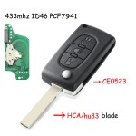 3 Buttons 433Mhz ID46 PCF7941 light Remote Car Key