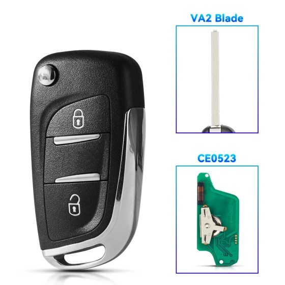 433Mhz Remote Key ID46 For Peugeot 2BTN