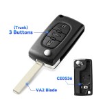 3 Button Car key Case Shell for Peugeot 3BT
