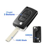 3 Button Car key Case Shell for Peugeot 3BT