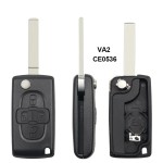 4 Buttons Light Car Key Shell Fob For Peugeot