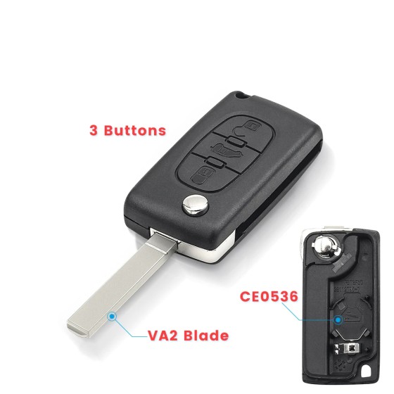 Flip Remote Van Car Key For Peugeot Partner