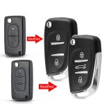 2 /3 Buttons Modified Car Key For Citroen