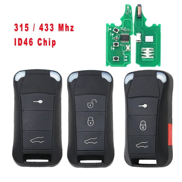 Porsche 2/3/3+1 buttons Remote 315/433MHZ ID46 PCF7946(No logo/With logo)