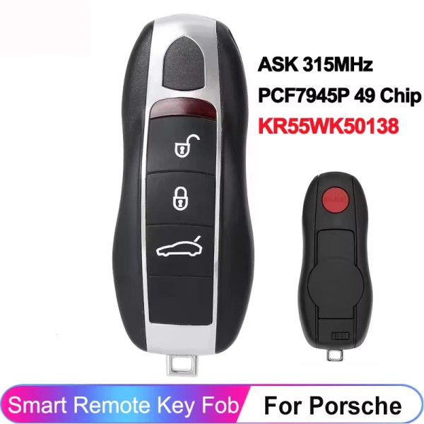 Porsche 3+1 Buttons Remote Key KR55WK50138 ASK 315MHz Keyless Go(No logo/With logo)