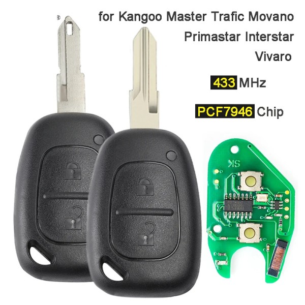 Car Remote Key 433mhz ID46 PCF7946 Chip VAC102/NE72 Blade(No logo/With logo)