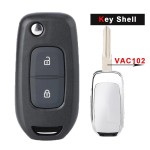 Flip Remote Key Shell Case for Renault 2/3B VAC102/HU56R/HU136/VA2 Blade(No logo/With logo)