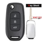 Flip Remote Key Shell Case for Renault 2/3B VAC102/HU56R/HU136/VA2 Blade(No logo/With logo)