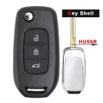 Flip Remote Key Shell Case for Renault 2/3B VAC102/HU56R/HU136/VA2 Blade(No logo/With logo)
