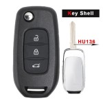 Flip Remote Key Shell Case for Renault 2/3B VAC102/HU56R/HU136/VA2 Blade(No logo/With logo)