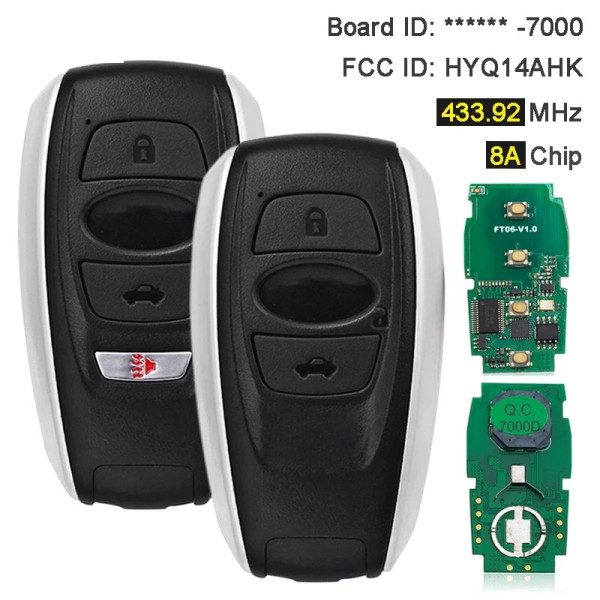 3/4 Buttons 433.92MHz 8A Chip HYQ14AHK Smart Remote Car Key Fob(No logo/With logo)