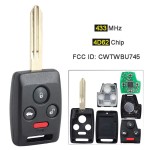 433MHz 4D62 Chip FCC ID: CWTWBU745 Replacement Remote Car