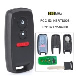 315MHz FCC ID: KBRTS003, PN: 37172-64J00 Smart Remote Key Blank Fob 3 Button for Suzuki Grand Vitara SX4 / Sport 2007-11