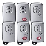 Toyota Smart Key Cover 2/2+1/3/3+1 Buttons Silver(No logo/With logo)
