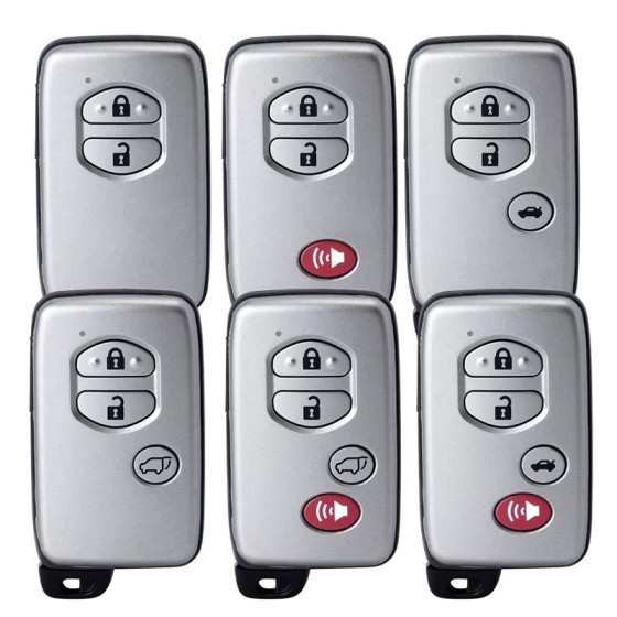 Toyota Smart Key Cover 2/2+1/3/3+1 Buttons Silver(No logo/With logo)