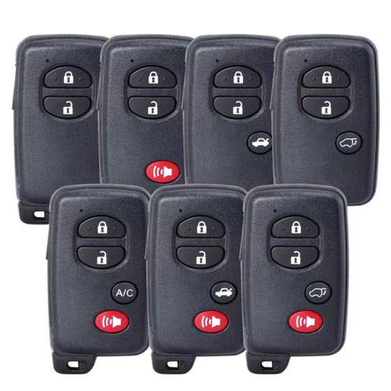 Toyota Smart Key Cover 2/2+1/3/4 Buttons Black(No logo/With logo)