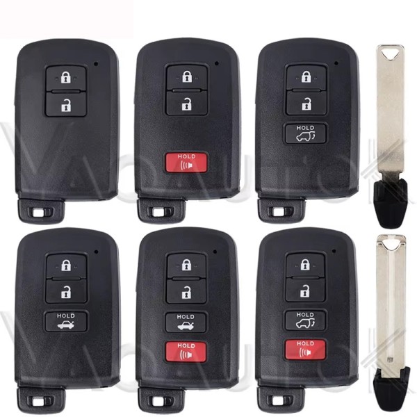Toyota smart key shell 2/3/2+1/3+1 Buttons Black(No logo/With logo)