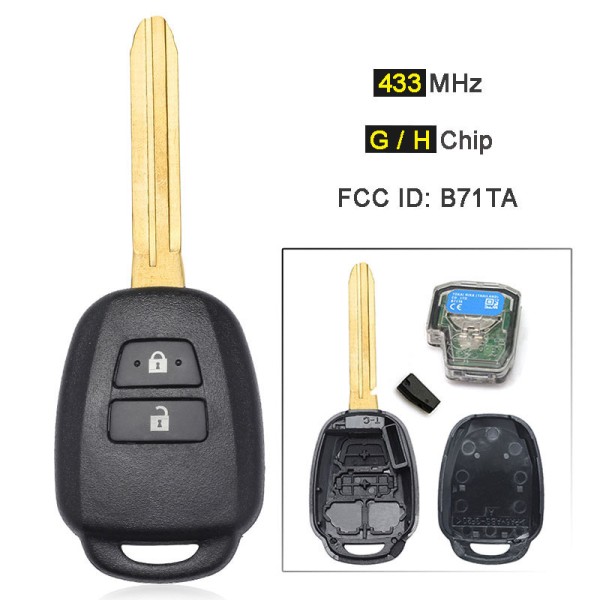 TOY 2 Buttons 433MHz B71TA 89070-0D580 433mhz (without Chip/G Chip/8A Chip)(With logo)