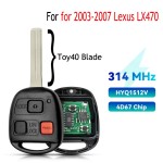 Toyota Land Cruiser Head Key / 4C or 4D67 Chip / PN: 89070-60090 / HYQ1512V(No logo/With logo)
