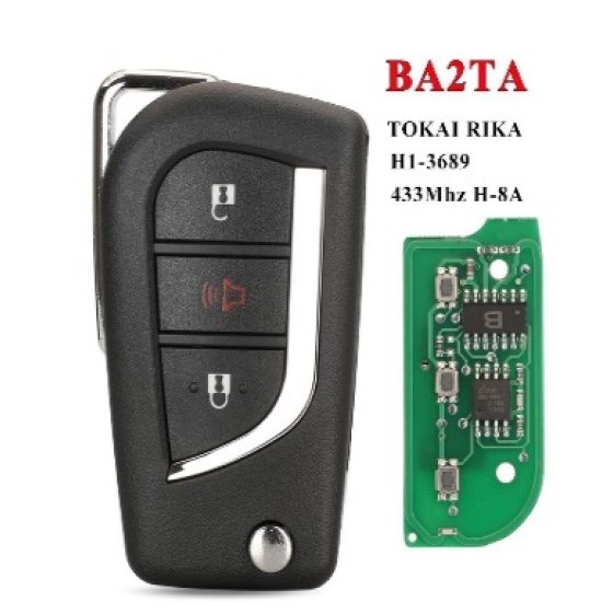 2/2+1 Buttons 89070-0KB40 FCCID BA2TA  433MHz H-8A Chip FOB For Toyota Hilux