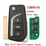 Toyota Camry RAV4 Auris 2015+ Remote Key Fob 12BFE-01 Model 433 Mhz H (8A) Chip 3 Button Car Key