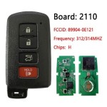 Aftermarke For 2012-2019 Toyota PriusTacoma Land Cruiser 3/4 Button Smart Key PN 89904-0E091 HYQ14FBA (AG Board 2110 PCB)