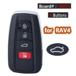 312/ 314.3MHz 8A Chip Board ID: 0351 HYQ14FBC Keyless-Go Smart Remote Key Fob for Toyota RaV4 Camry Prius 2016-2021