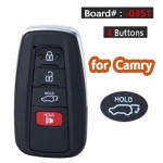 312/ 314.3MHz 8A Chip Board ID: 0351 HYQ14FBC Keyless-Go Smart Remote Key Fob for Toyota RaV4 Camry Prius 2016-2021