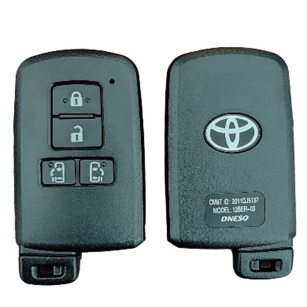 Toyota smart key shell 4 Buttons Black(use aftermareket pcb)(No logo/With logo)
