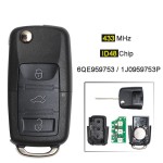 3 Button 434MHz ID48 Chip 1J0/6QE 959 753 P(No logo/With logo)