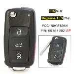 315MHz Keyless-Go Megamos AES ID88 FCC: NBGFS93N 5K0 837 202 BP(No logo/With logo)
