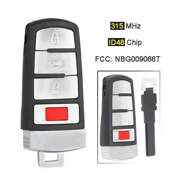 3+1 Button 315MHz ID48 Chip FCC: NBG009066T HLO 3C0 959 752 (No logo/With logo)